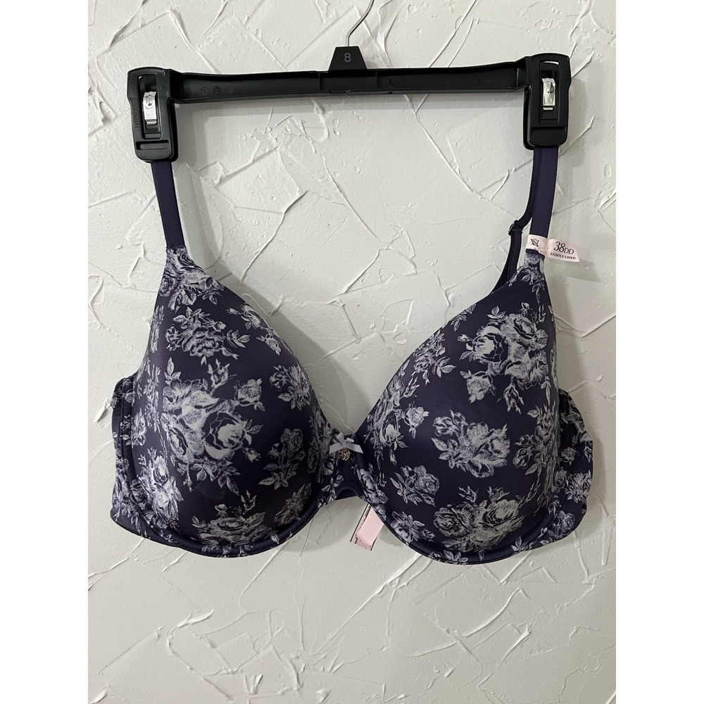 Victoriaโ Secret Bra Lined Perfect Coverage Navy Floral Body by Victoria 40DD